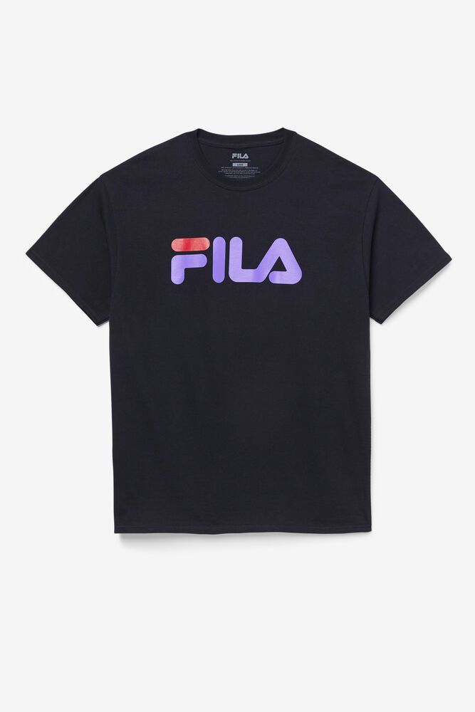 Fila T-Shirt Logo Mens Black - India EGH-168423